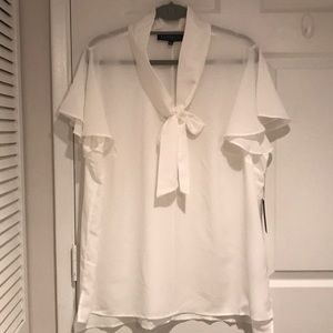 ELOQUII Flutter Sleeve Bow Blouse